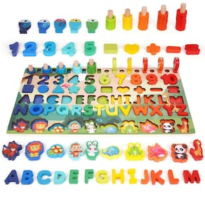 Quebra-cabeças em forma de número de alfabeto de madeira Montessori Toys Kids