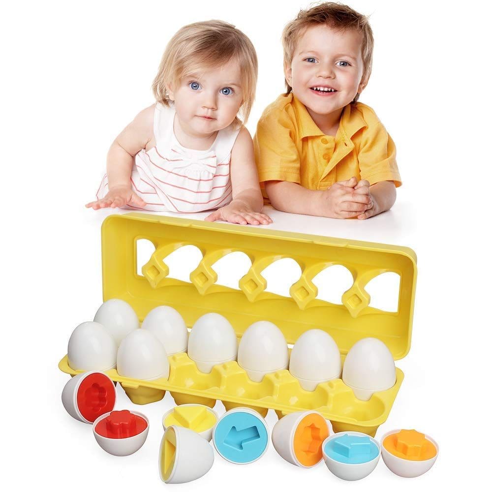 Brinquedo correspondente TINOTEEN Toddler Toddler Easter Egg Color Shape 18+ Mon