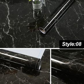 Papel De Parede Adesivo Mármore Brilhante Lavável 4,5 METROS X 60CM Renove Seu Moveis Bancada Ambiente Cozinha Banheiro