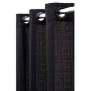 Cortina Veneza 260X170cm Preto Para Varão Becadecor