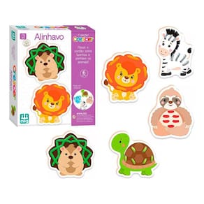 Brinquedo Infantil Alinhavo Animais Jogo Pedagógico Madeira Animais 3 Anos+