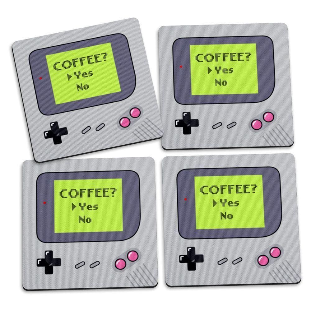 Jogo De Porta Copos Gamer Boy Coffee Yes - 4 Peças