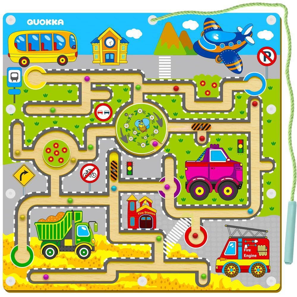 Jogo Wood Maze Quokka Learning para crianças de 1 a 3 anos com bolas