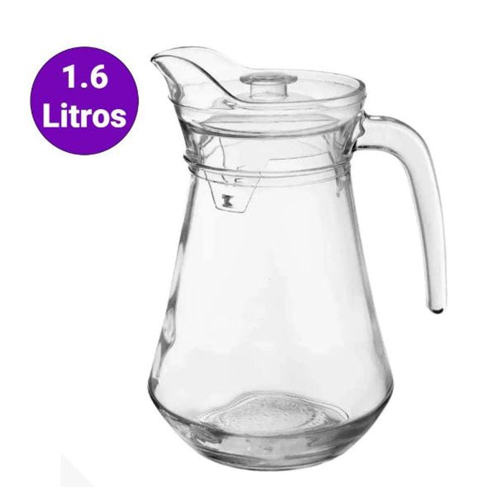 Jarra de Mesa de Vidro com Tampa Plastica 1,6L