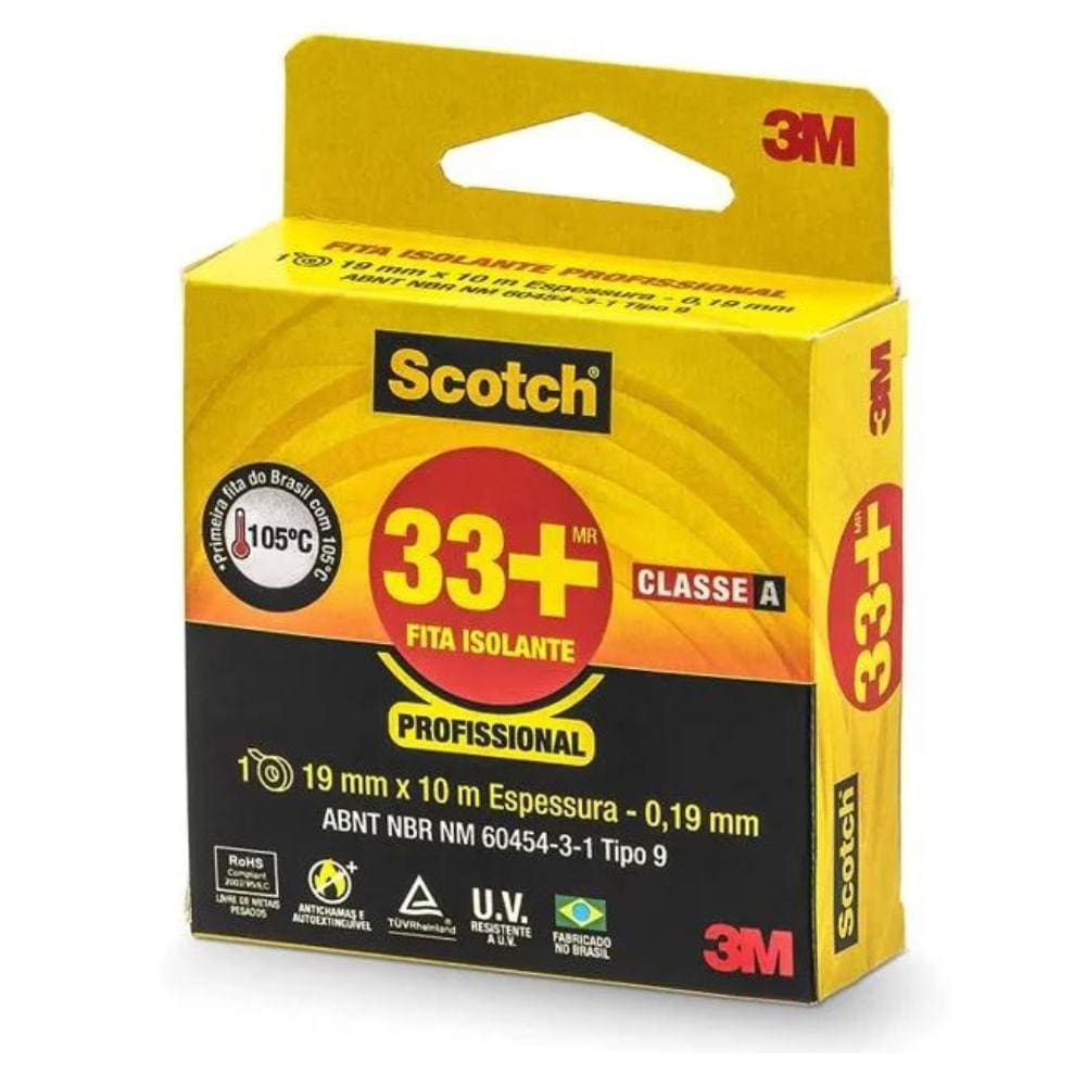 Fita Isolante 3M Scotch 19mmX10m 6 Unidades