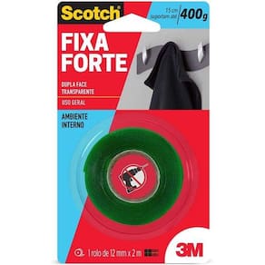 Fita Dupla Face 3M Fixa Forte Transparente 12mm x 2m unidade