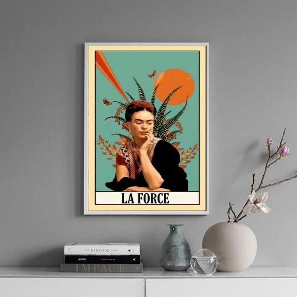 Quadro Carta Tarot La Force - Frida 33X24Cm - Com Vidro