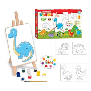 Kit De Pintura Infantil Dinos Dinossauro Brinquedo Completo Para Pequenos Artistas - Nig