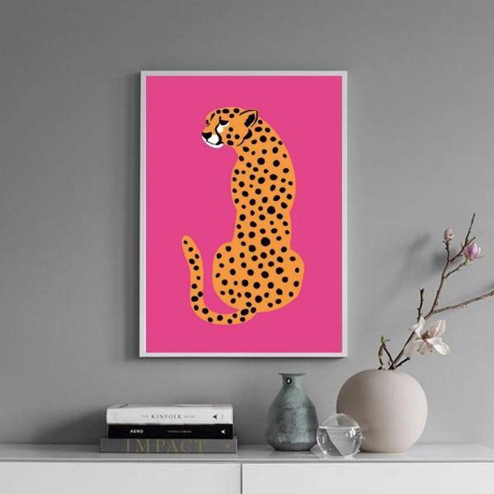 Quadro Decorativo The Leopard - Pink 45X34Cm