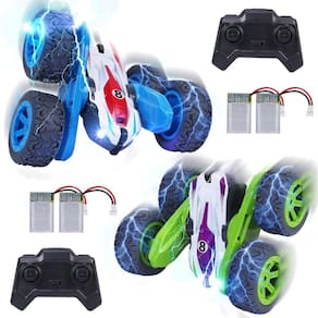 Carro de controle remoto Geefia 4WD Stunt com luzes LED para crianças