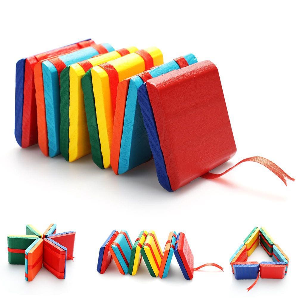 Brinquedo de aprendizagem Sensory Fidget Learning Blocks com aba de madeira