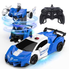 Carro de controle remoto DEERC Transform 1:18 Scale Police Car Toy