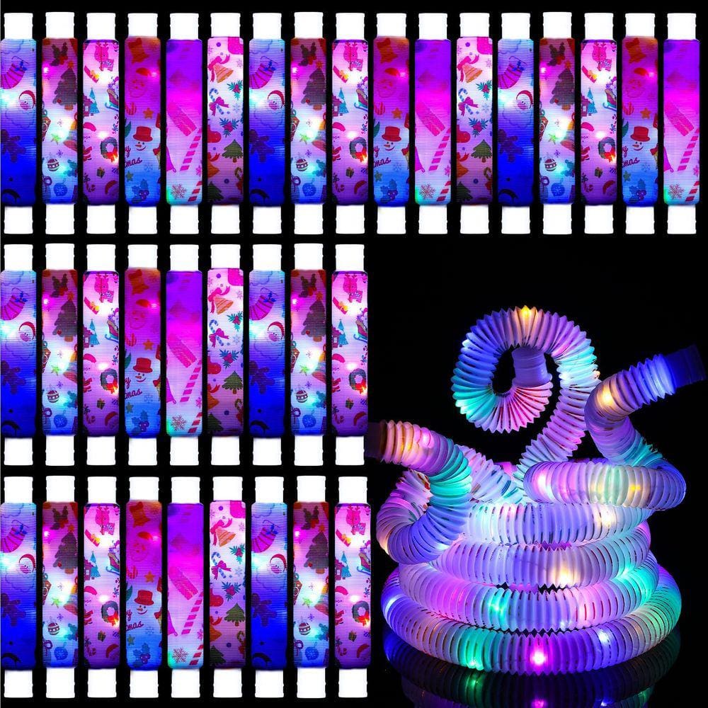 Glow Light up Tubes Led Sticks Sensory Fidget Toys, pacote com 24
