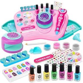 Conjunto de esmaltes BP Kids com mesa de armazenamento e secador de unhas