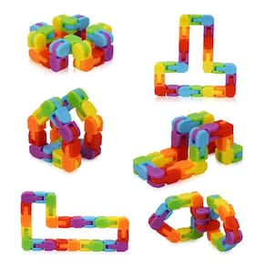 Fidget Toy Ganowo Rainbow Wacky Tracks Snap Click Snake Cube