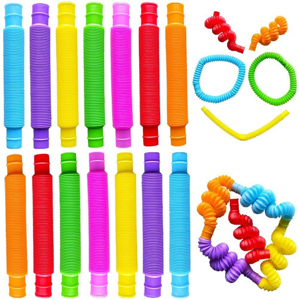 Pacote com 14 tubos Fidget Toys Neec Pop para crianças e adultos