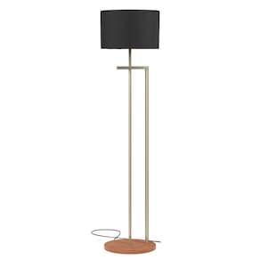 Luminaria de Piso Para Sala Escritorio Estilo Industrial Cupula Preta
