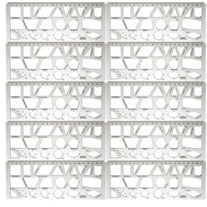 Kit 10 Réguas Formas Geométricas Cristal 21cm Waleu