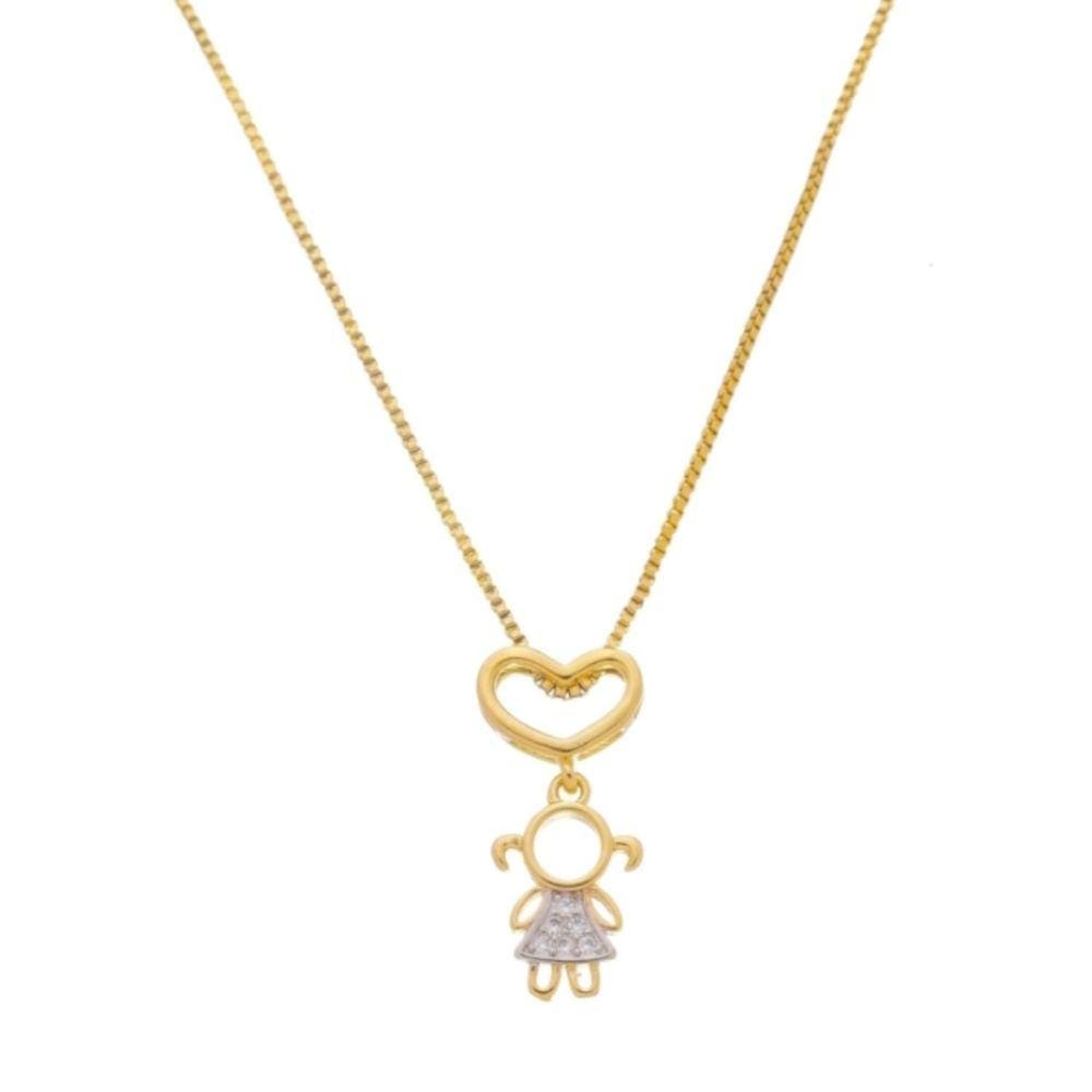 Colar Pingente Filha - Banhado em Ouro 18k