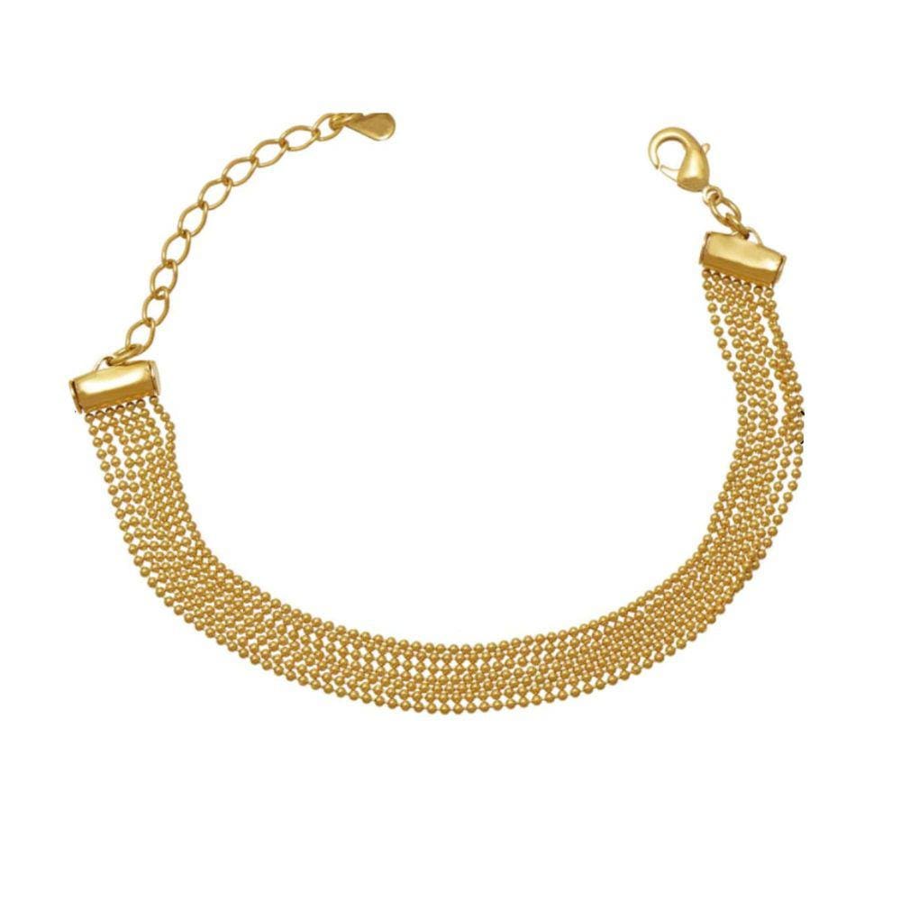 Pulseira Fios em Trama - Banhada em Ouro 18k