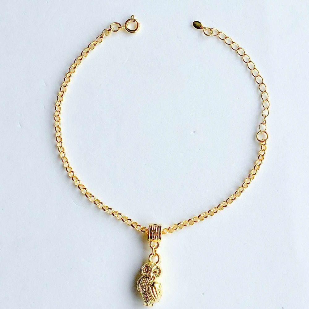 Pulseira Coruja Banhado a ouro 18k