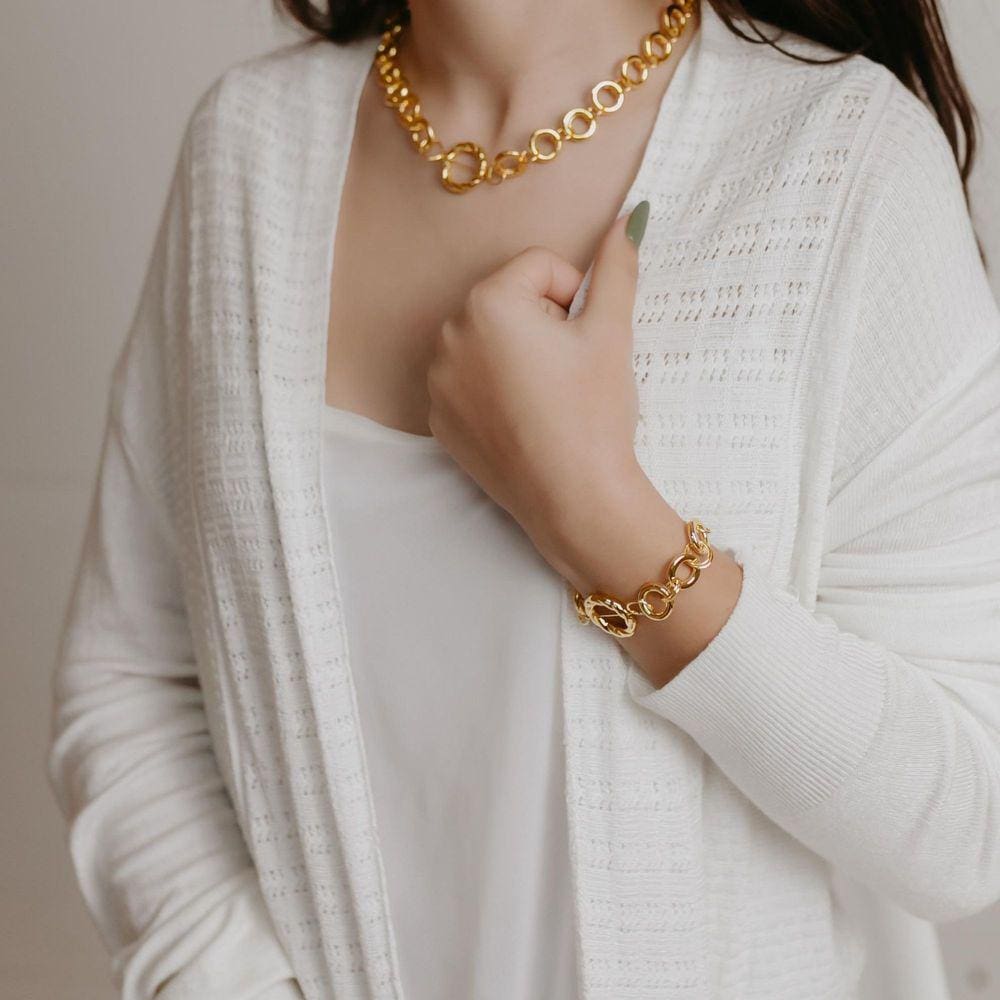 Conjunto elos pulseira e colar