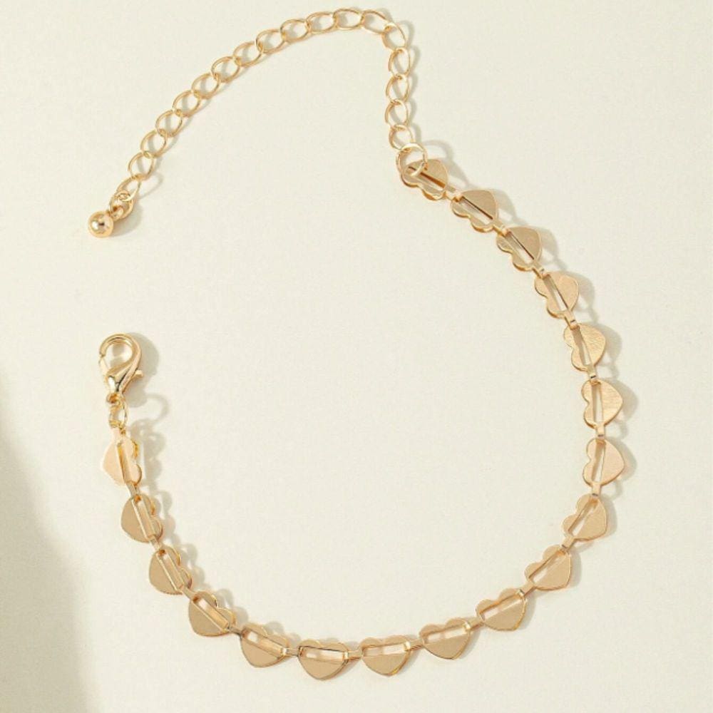 Pulseira Chapinha Coração - Banhado em Ouro 18k