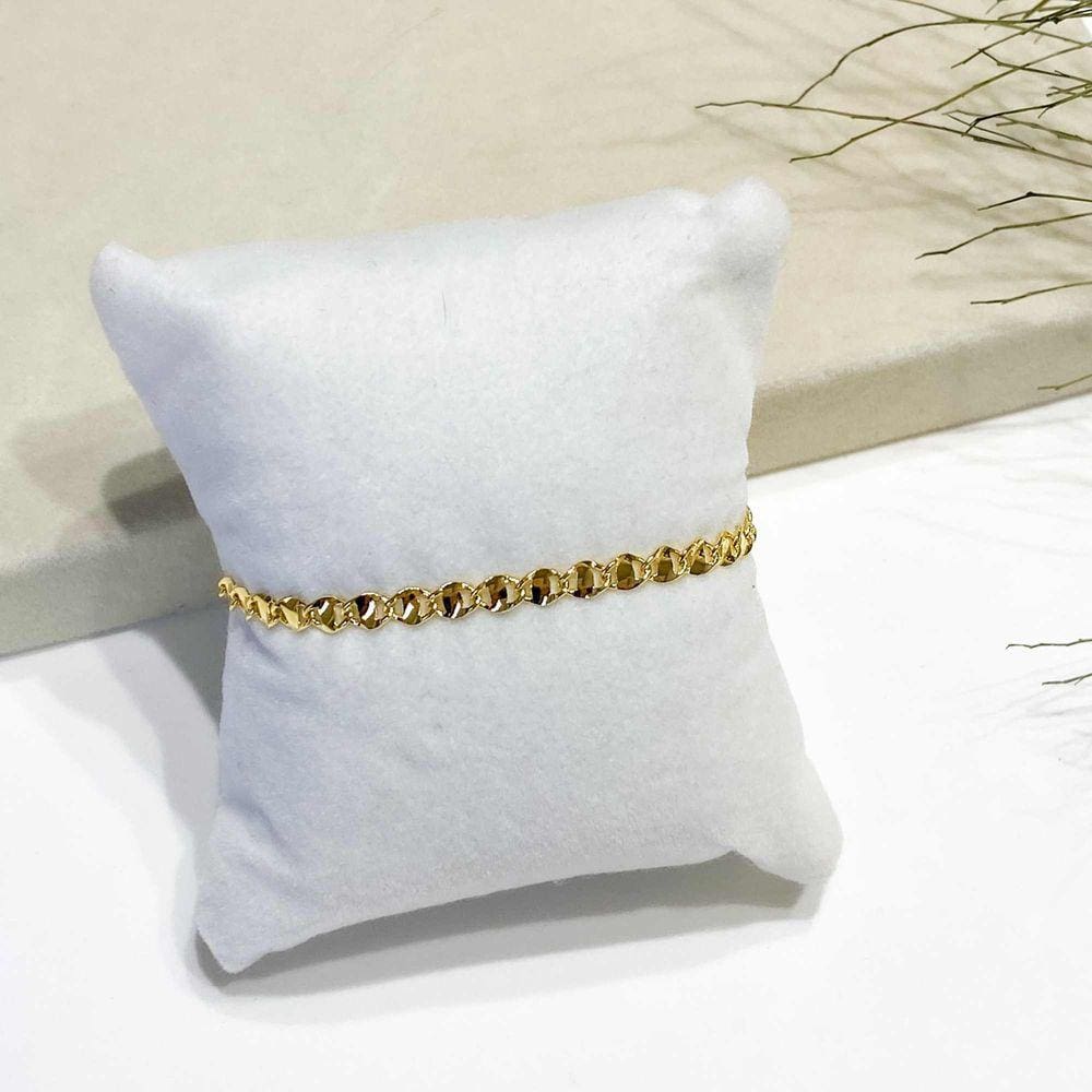 Pulseira Piastrine Batida - Banhada em Ouro 18k