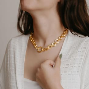 Colar Elos Grandes - Banhado em Ouro 18k