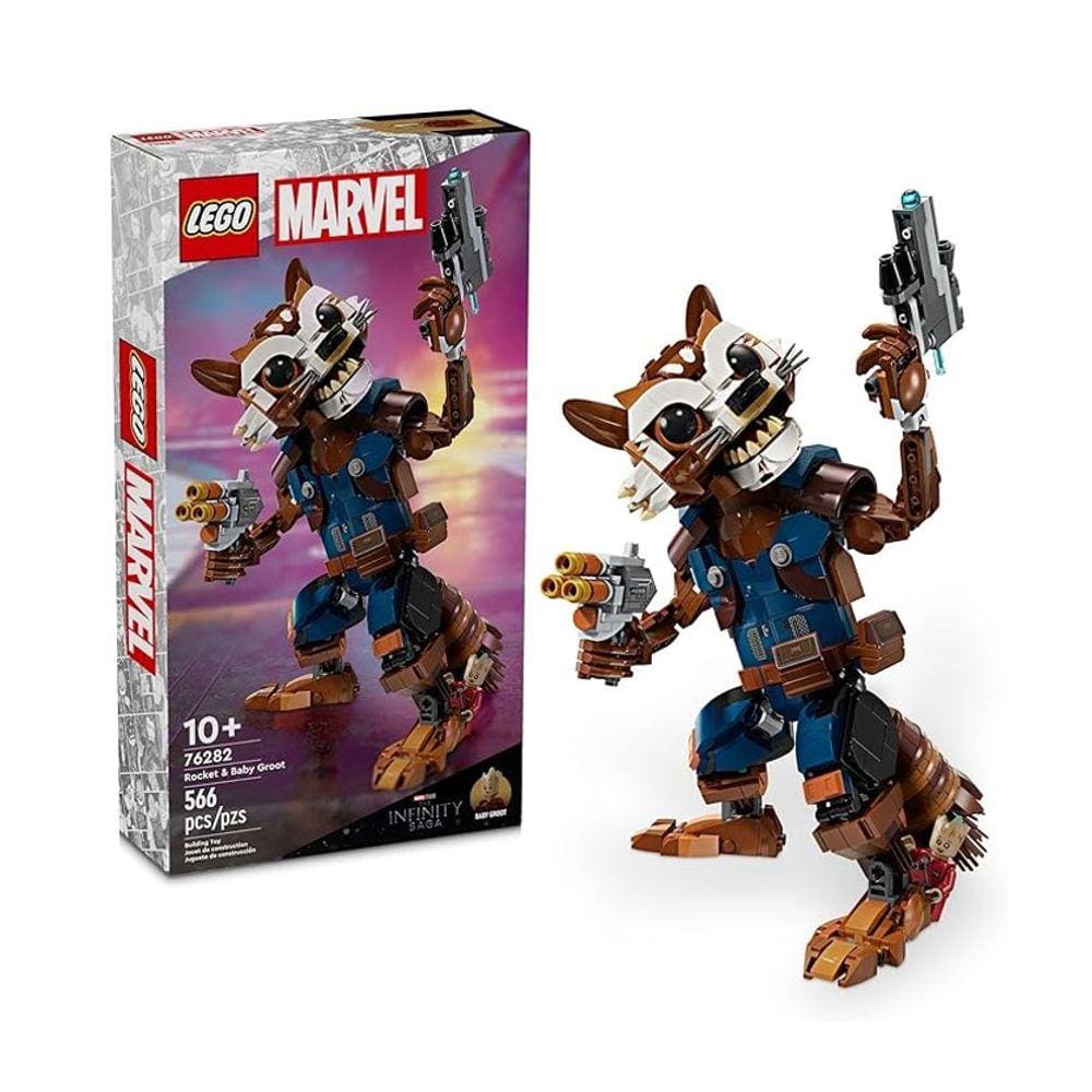 Lego Marvel Guardiões Rocket e Baby Groot  - 76282