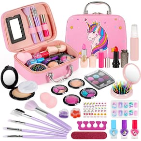 Kit de maquiagem Kiztoys para meninas de 3 a 10 anos com 27 acessórios