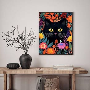 Quadro Decorativo Cat In The Garden 24X18Cm