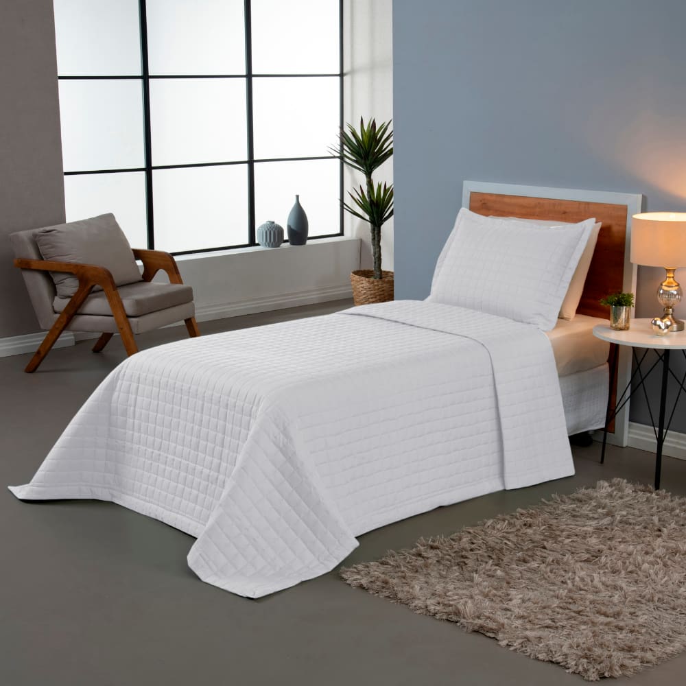 Kit Colcha Cobre Leito Matelado Solteiro 2 Peças Copacabana 300 Fios