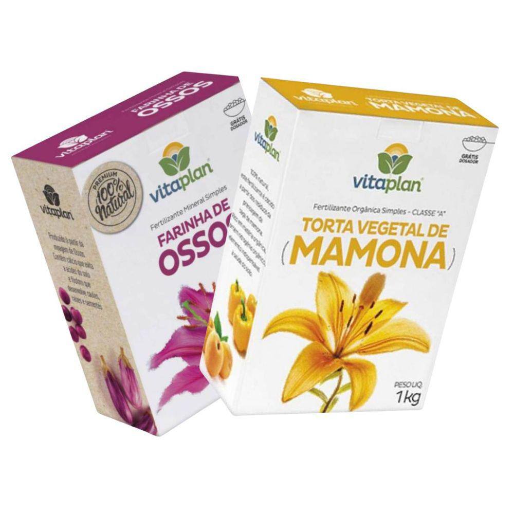 KIT Fertilizantes Torta de Mamona + Farinha de Osso VITAPLAN