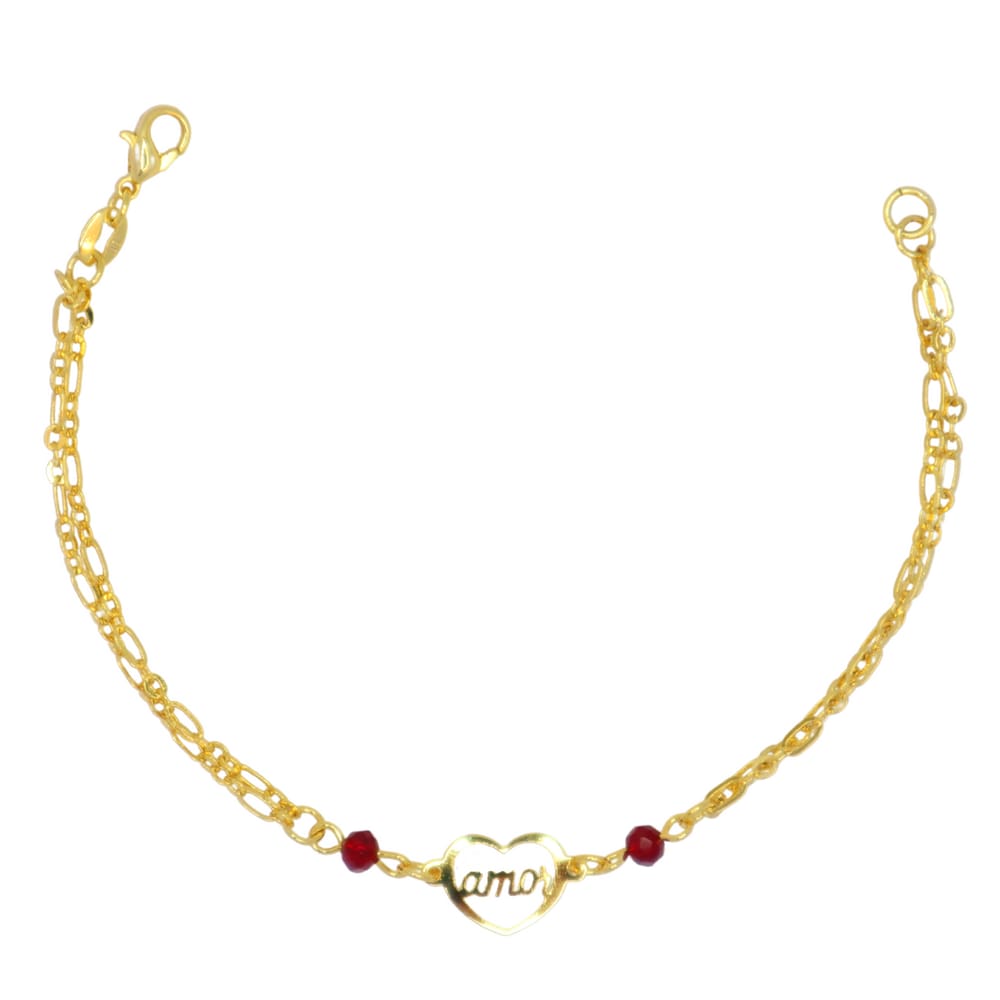 Pulseira Pingente Amor - Banhado em Ouro 18k
