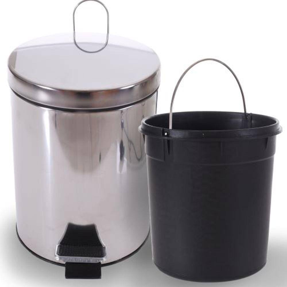 Lixeira Inox Espelhado 3 Litros Bene Casa  Inox