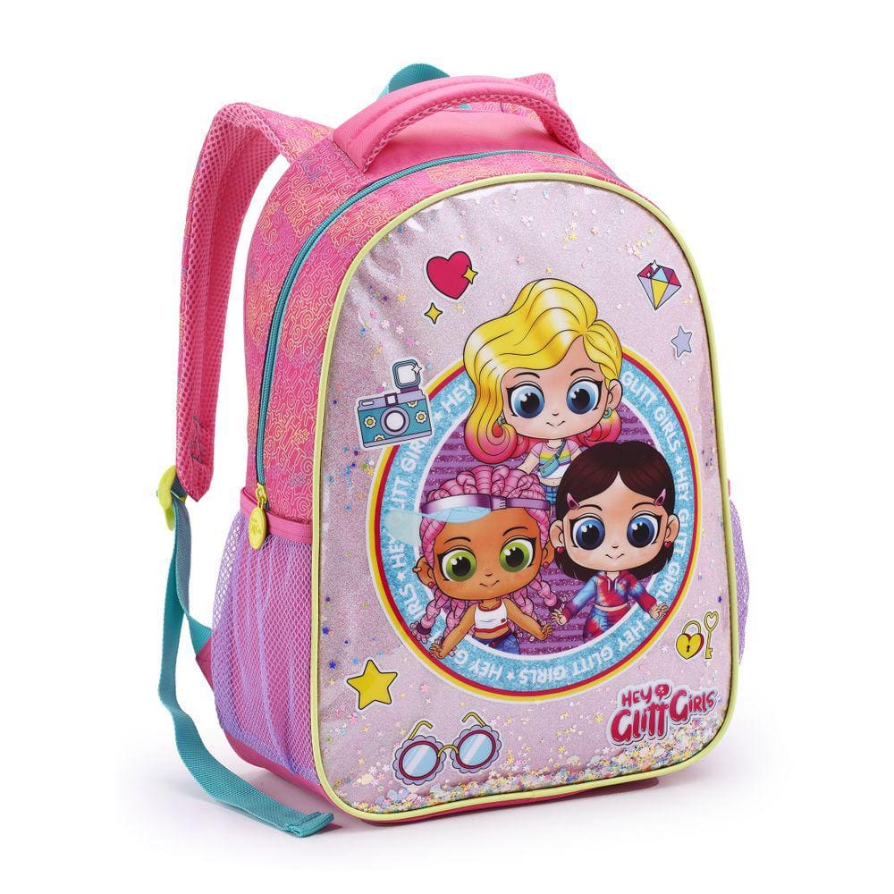 Mochila Escolar Feminina Bolsa De Costas Infantil 16" Seanite Bonecas Lol Hey Glitt Girls Com Glitter Interativo