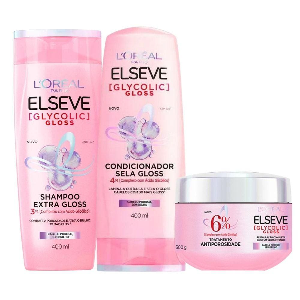 Kit Elseve Glycolic Gloss Com 3