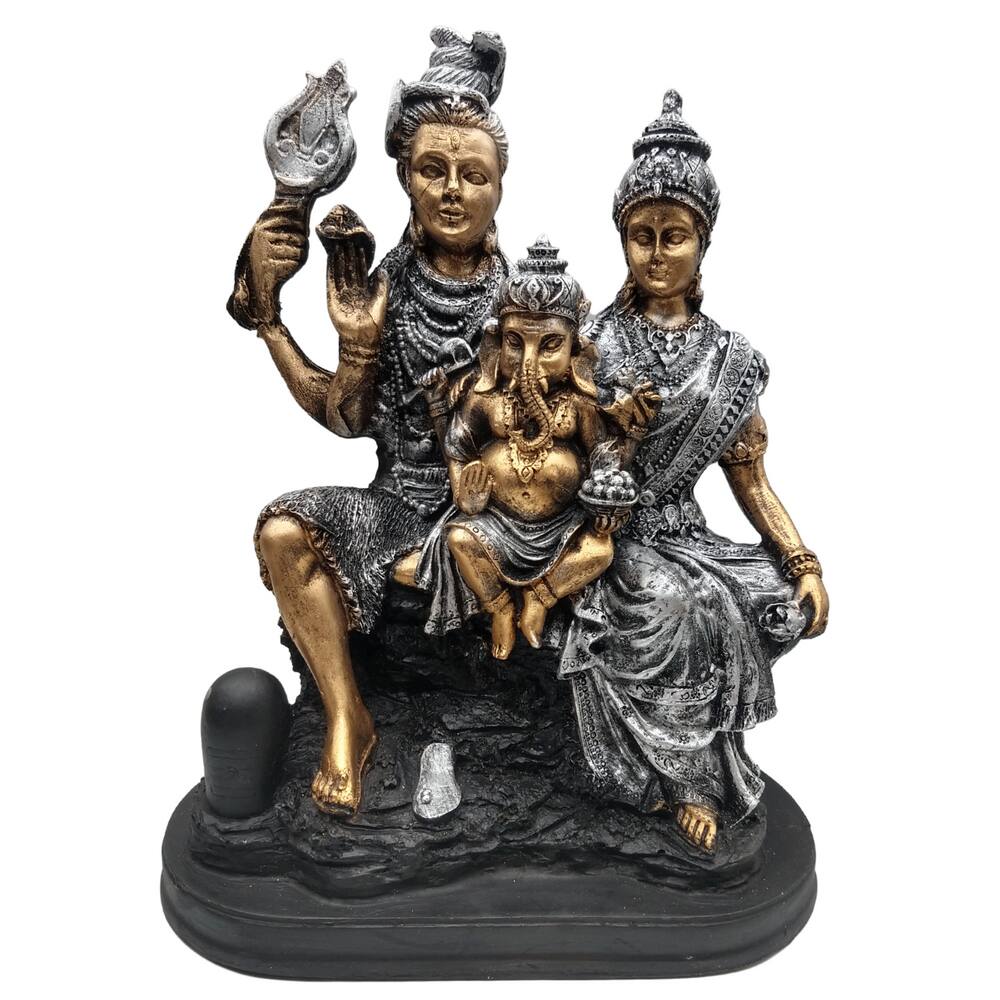 Família Shiva, Parvati e Ganesha - Prata