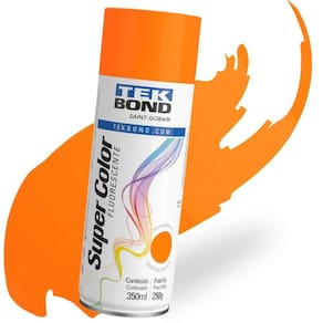 Tinta Spray Super Color Fluorescente Laranja 350ml Tekbond