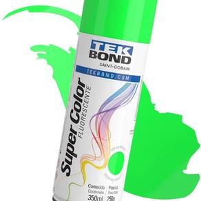 Tinta Spray Super Color Fluorescente Verde 350ml Tekbond