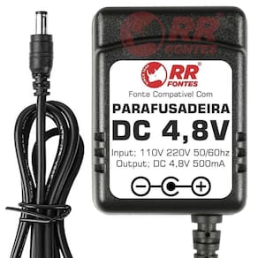 Fonte Carregador 4,8V Parafusadeira Schulz Skil Thaf Tork