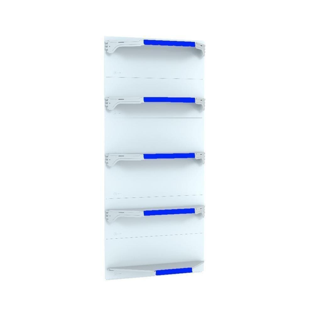 Kit 5 Bandejas Para Gondola Canto 170 Fit 40/60 Branco Pe Az
