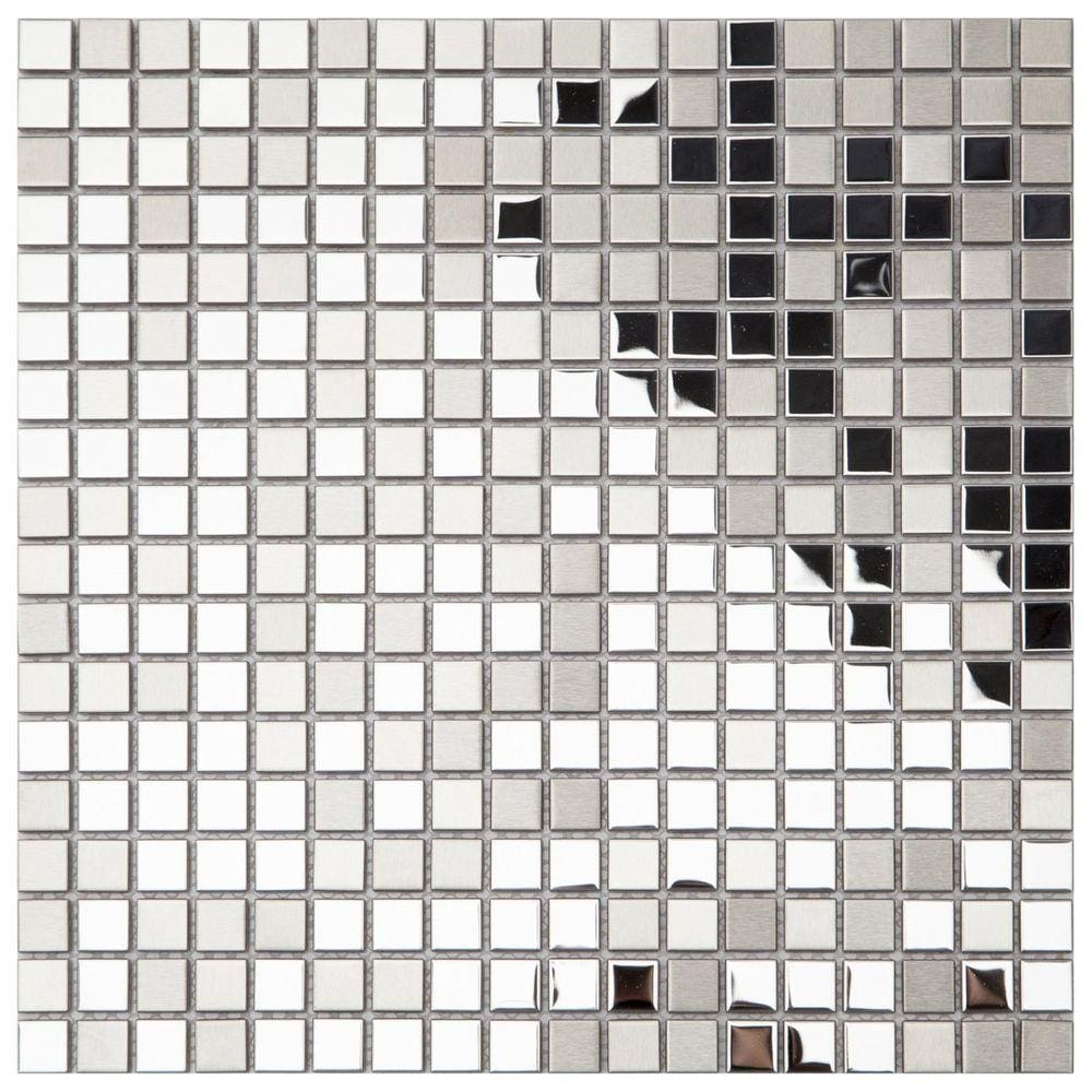 Pastilha de Metal Glass Mosaic  ax 10 Prata