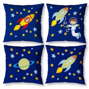 Kit 4 Almofadas Cheia Infantil 40Cm X 40Cm Estampadas Menino