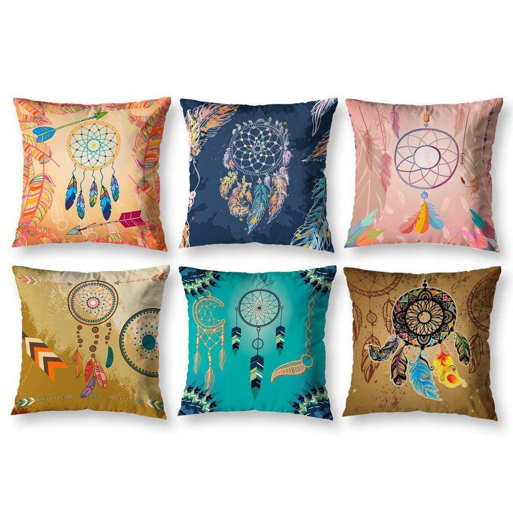 Kit 6 Almofadas Cheias 40Cm X 40Cm Estampadas Sonhos