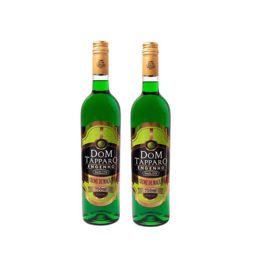Kit Licor Creme De Maçã Verde Doce Dom Tápparo 750ml 2uni
