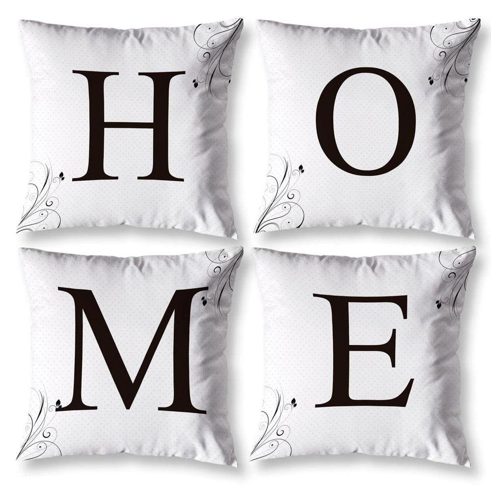 Kit 4 Capas De Almofada Para Sala 40Cm X 40Cm Estampada Home