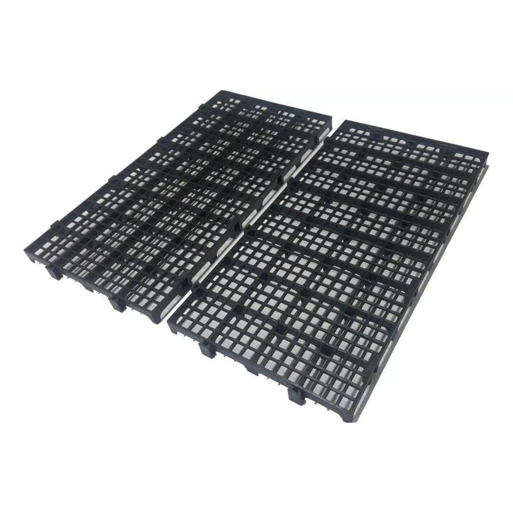 Kit 8 Estrado Piso Pallet Plástico Resistente Preto 25X50