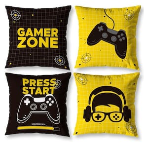 Kit 4 Capas Almofada Menino 40Cm X 40Cm Estampadas Game Zone